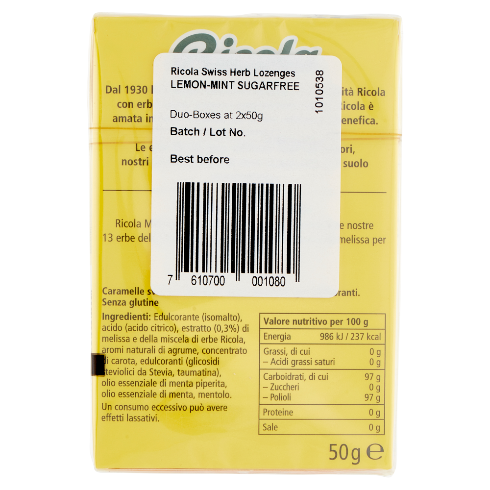 Ricola Melissa Limoncella 2 x 50 g