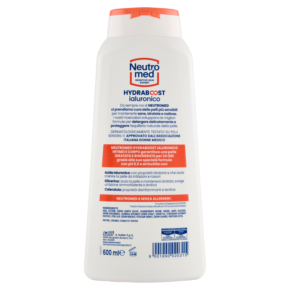 Neutromed Hydraboost ialuronico Bagnodoccia Intimo e Corpo Calendula pH 5,5 600 ml