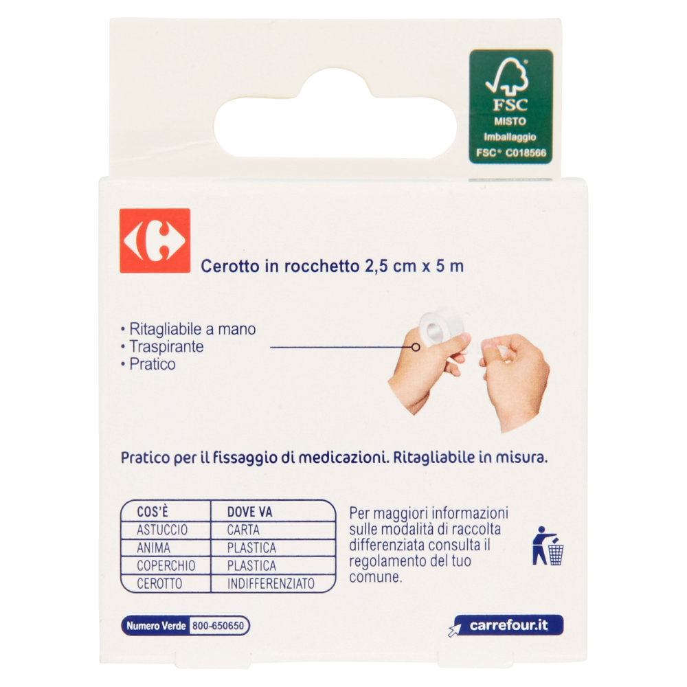 Carrefour Primo Soccorso Cerotto in rocchetto trasparente 1 pz