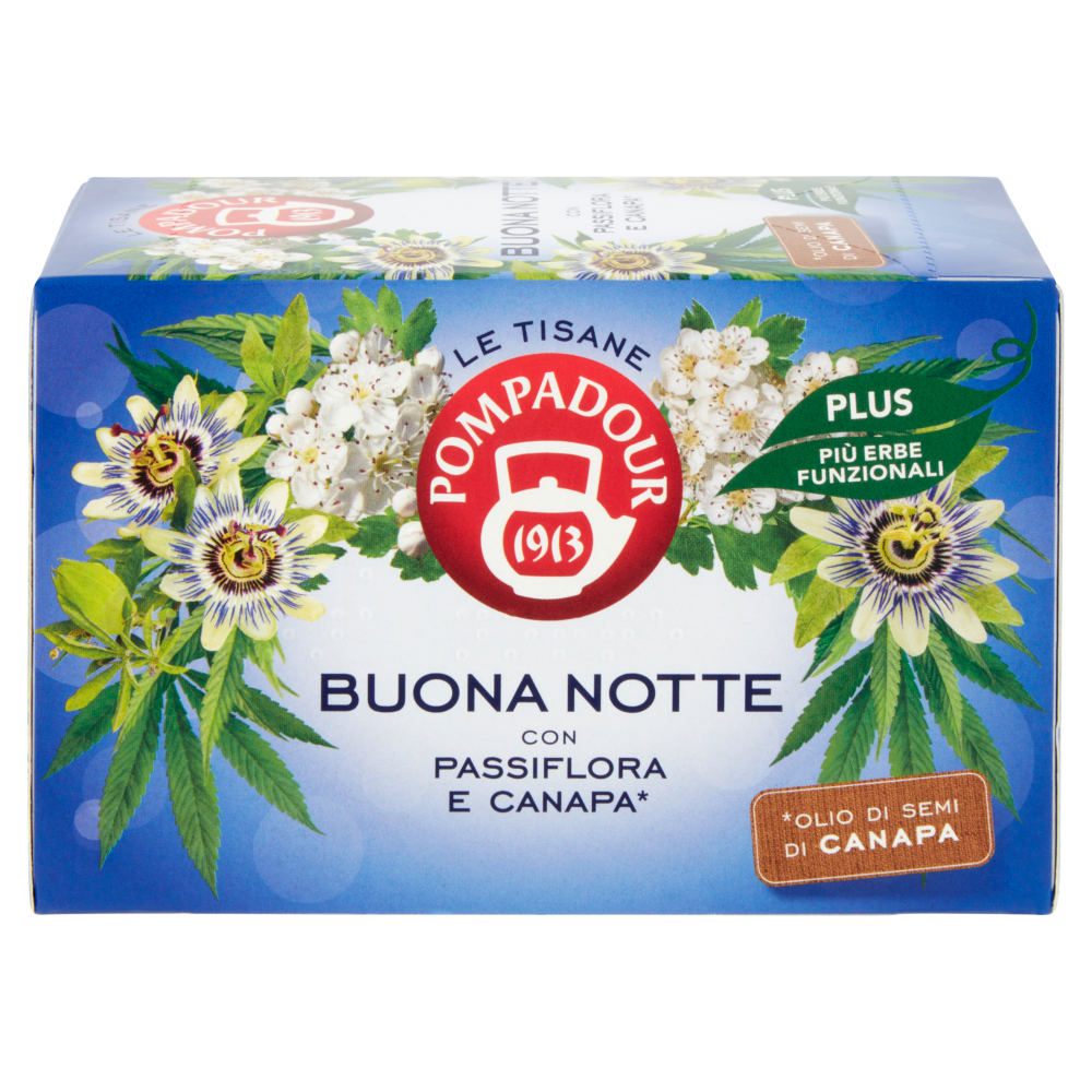 Pompadour Le Tisane Buona Notte con Passiflora e Canapa* 18 x 2,2 g