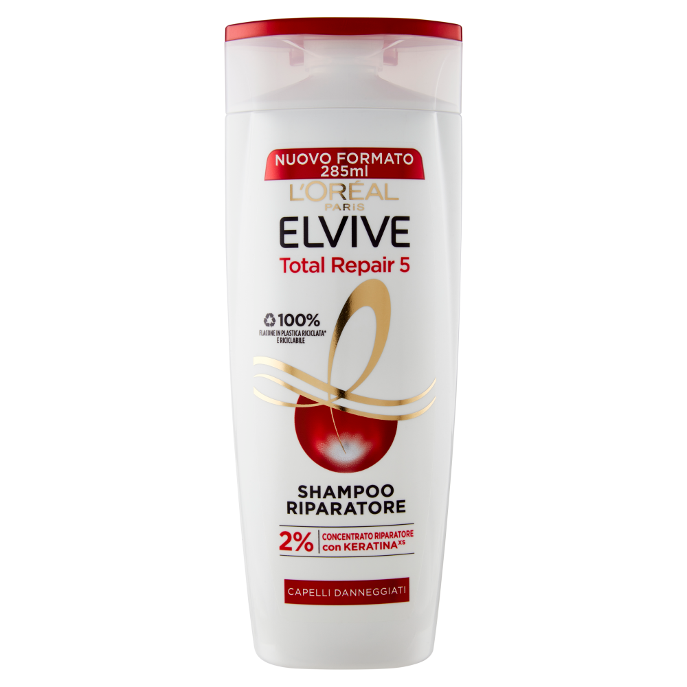 L'Oréal Paris Shampoo Elvive Total Repair 5, Per Capelli Danneggiati