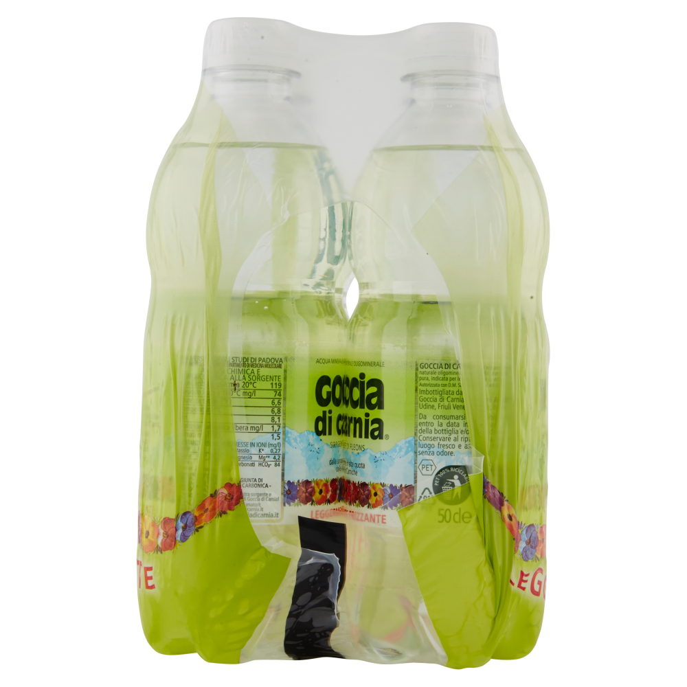Goccia di Carnia Acqua Minerale Naturale Oligominerale Leggermente Frizzante 6 x 50 cl