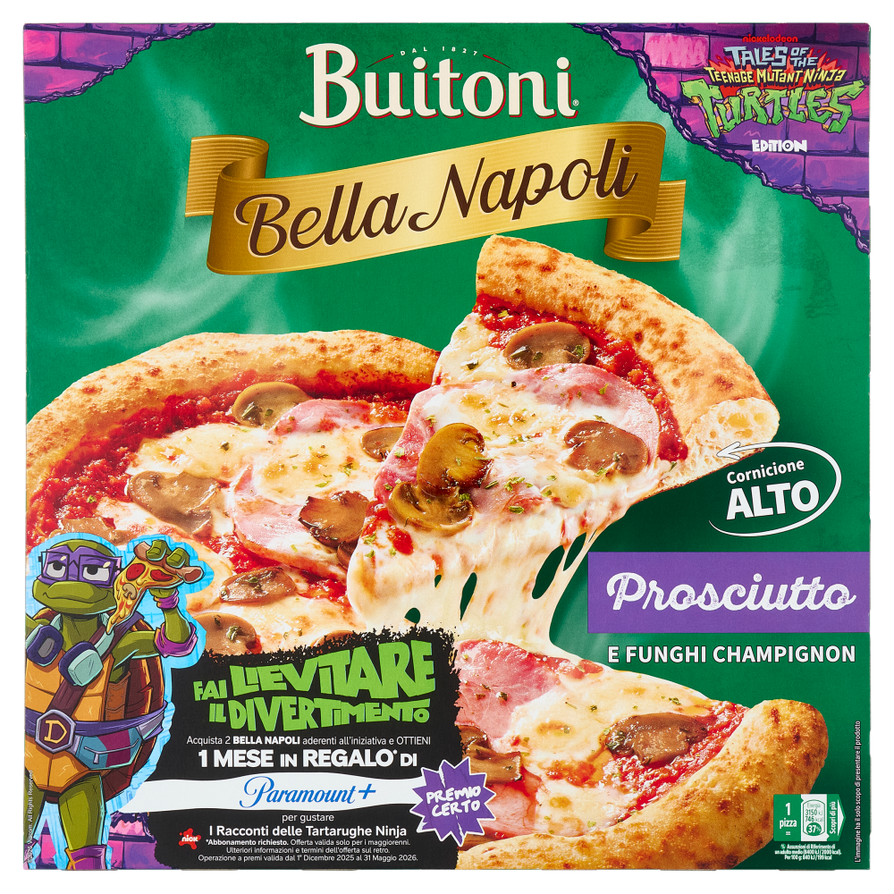 Buitoni Bella Napoli Prosciutto & Funghi Pizza surgelata 375g