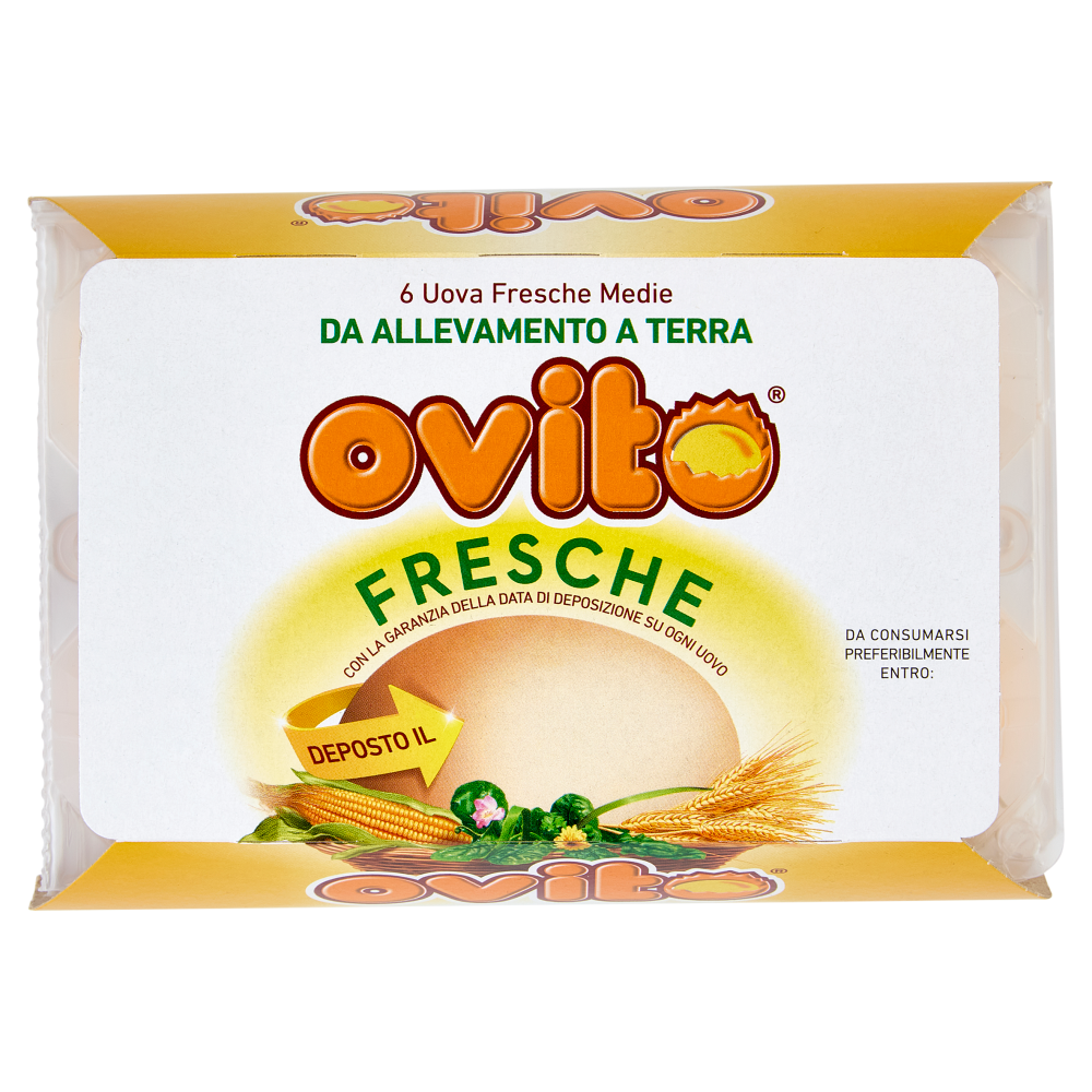 Ovito Fresche 6 Uova Fresche Medie da Allevamento a Terra