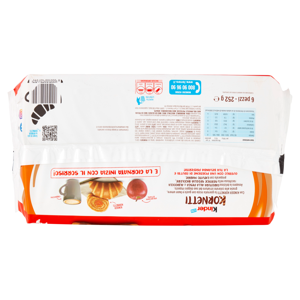 Kinder Kornetti Pesca e Albicocca 6 x 42 g