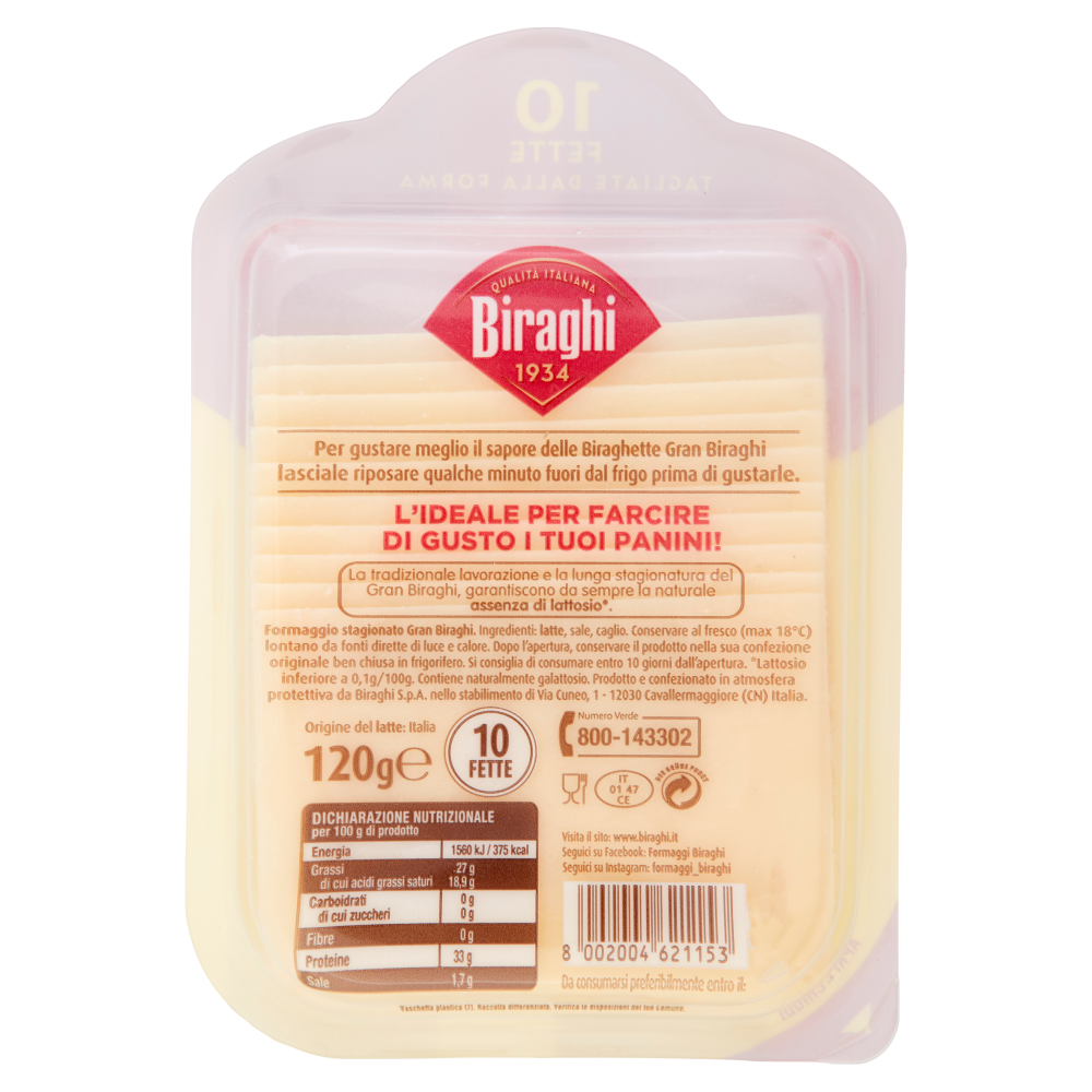 Biraghi Biraghette 10 Fette 120 g