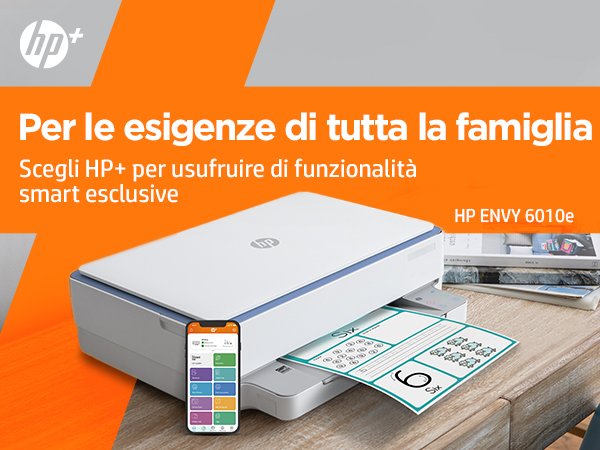HP ENVY 6010e Wireless All-in-One Colore Stampante, Instant Ink; Fotocopiatrice, scanner