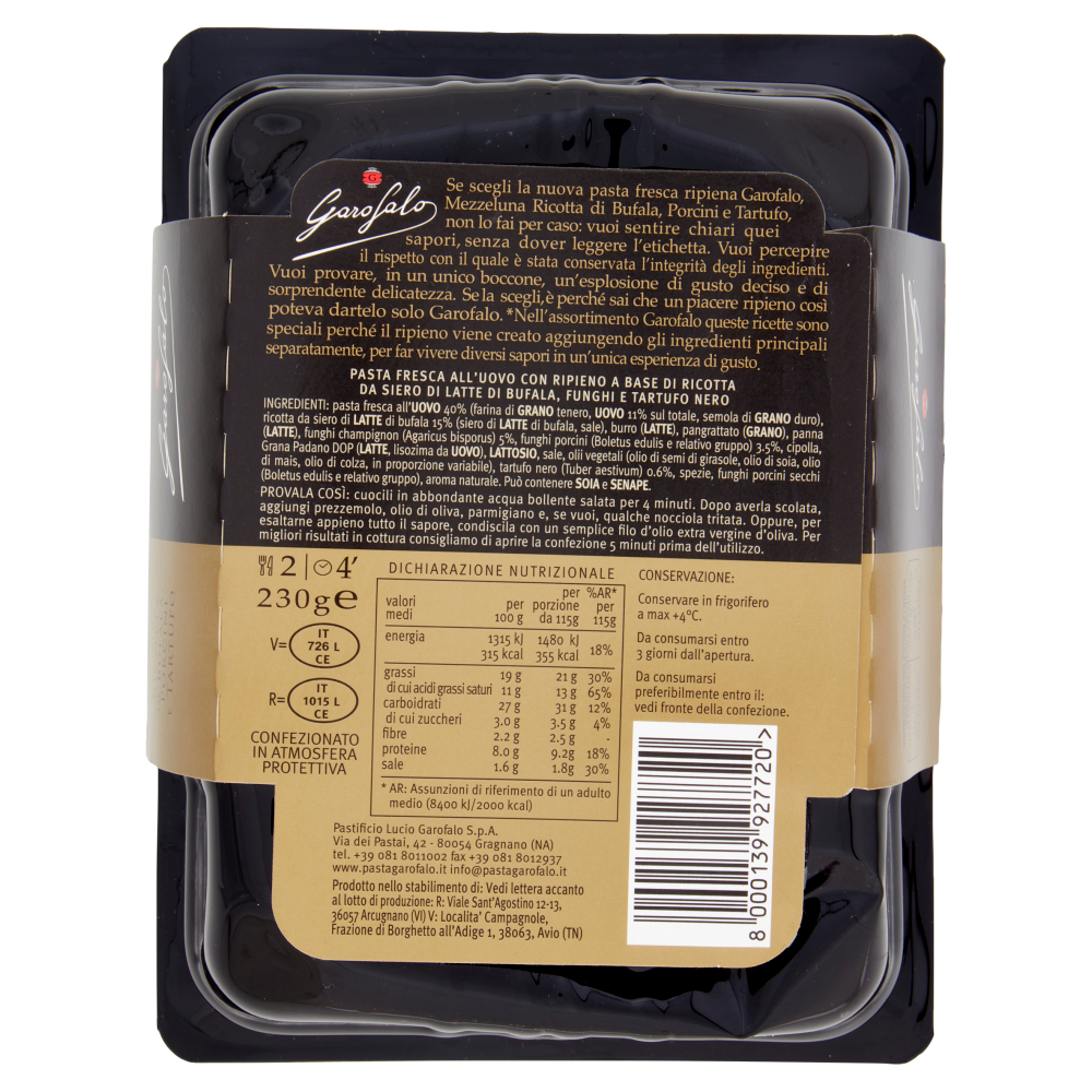 Garofalo Mezzaluna Ricotta di Bufala, Porcini e Tartufo 230 g