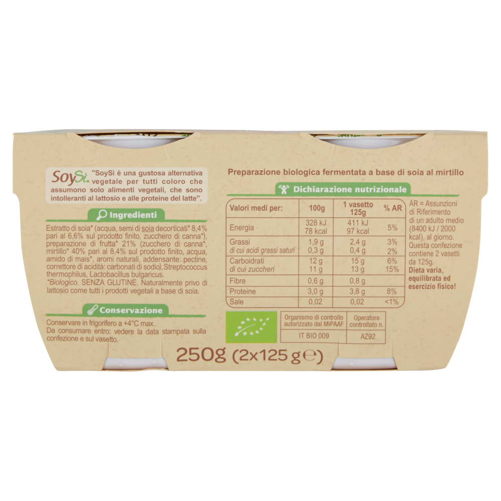Carrefour Bio SoySì Mirtillo 2 x 125 g