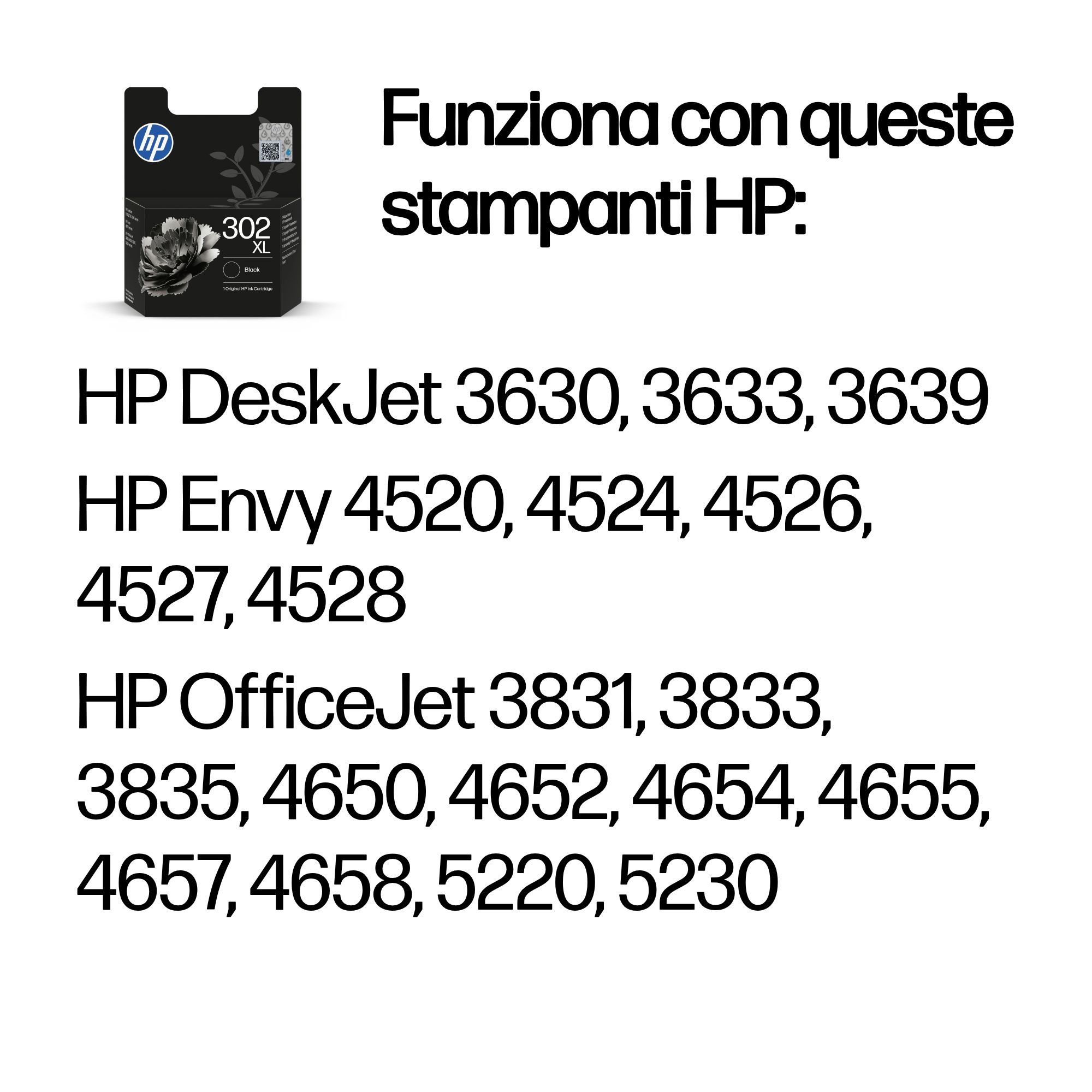 HP Cartuccia originale inchiostro nero ad alta capacit&agrave; 302XL