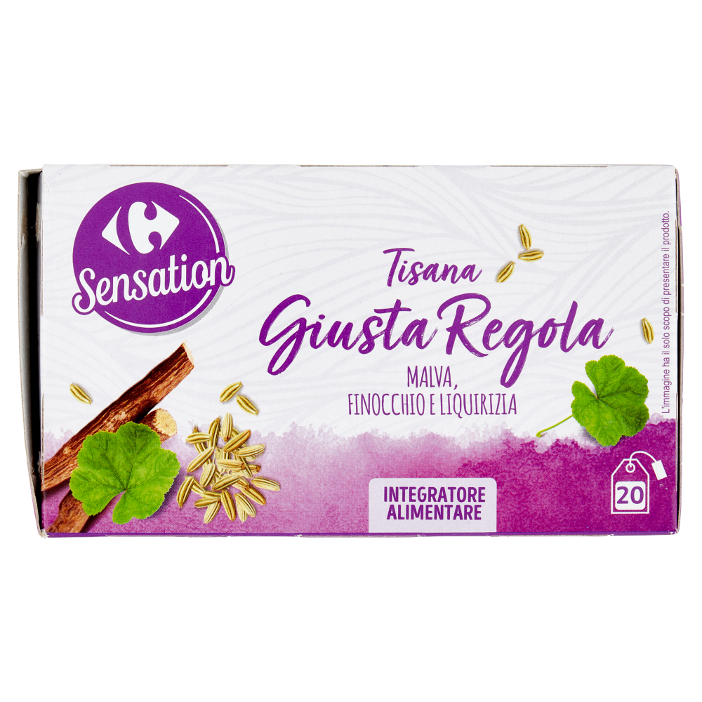 Carrefour Sensation Tisana Giusta Regola Malva, Finocchio e Liquirizia filtri 20 x 2 g
