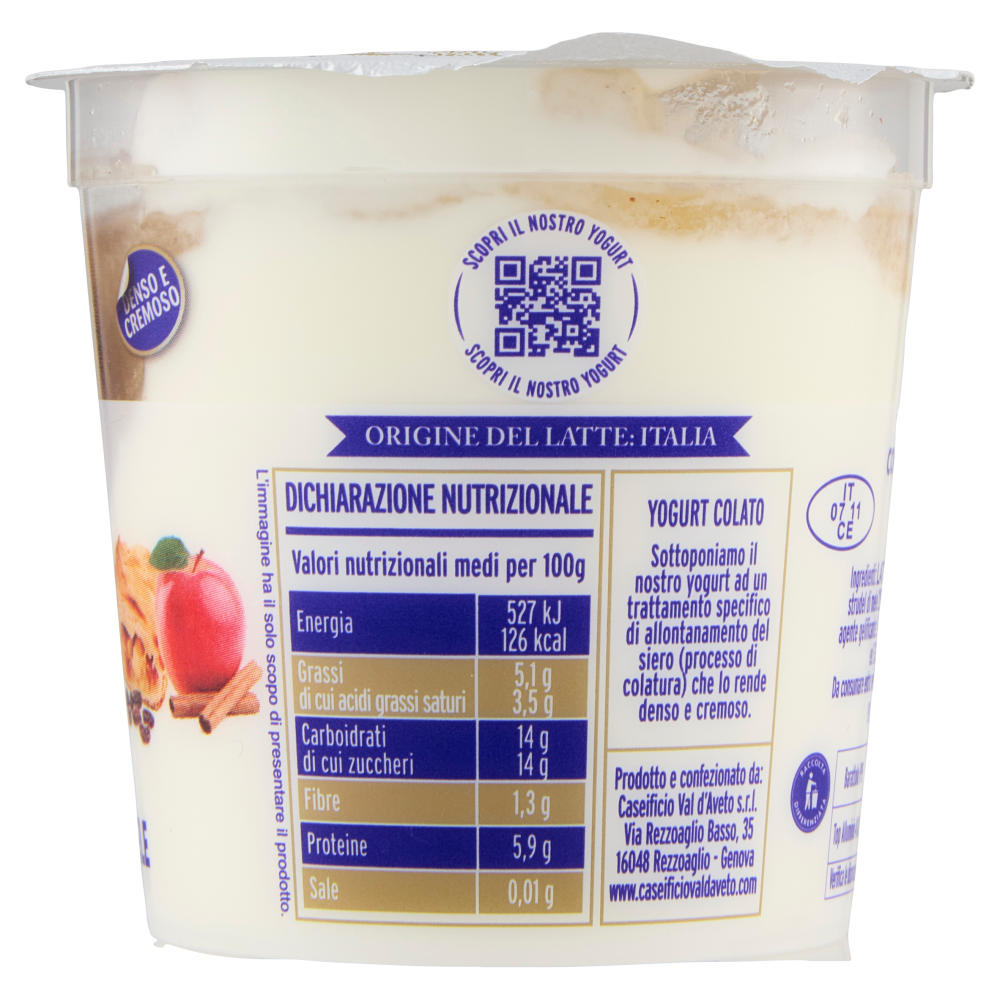 Caseificio Val d'Aveto Yogurt Colato con Strudel di Mele 150 g