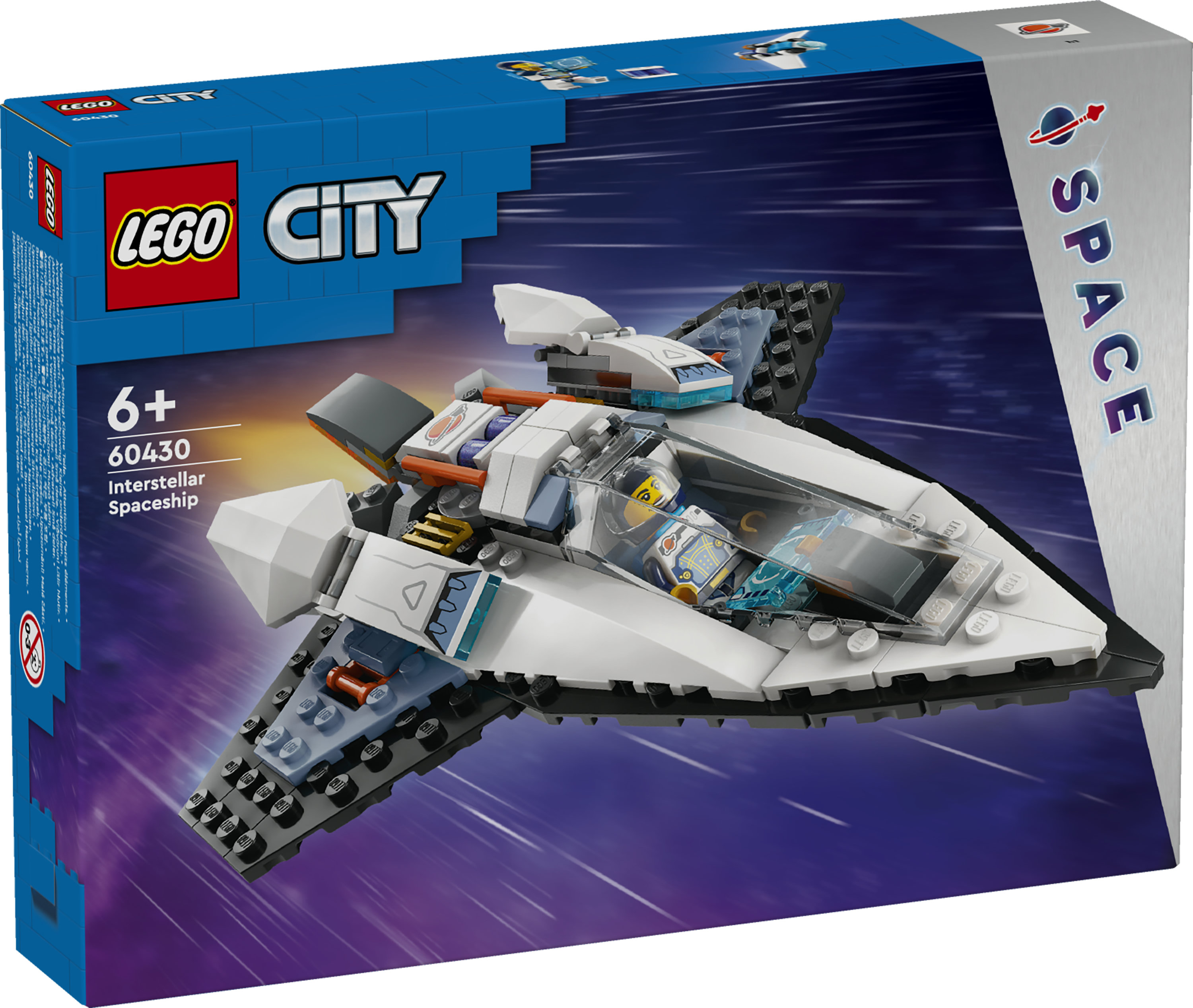 LEGO City 60430 Astronave Interstellare, Giocattolo, Gioco Spaziale per Bambini 6+ Anni con Navicella, Minifigure e Drone Robot