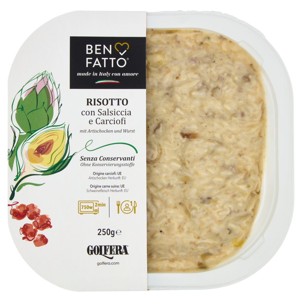 Golfera Ben Fatto Risotto con Salsiccia e Carciofi 250 g