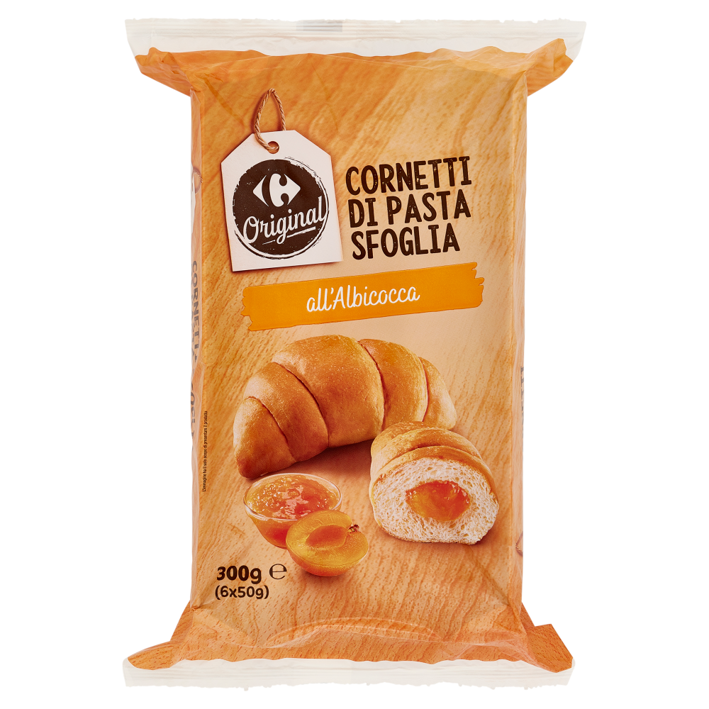 Carrefour Original Cornetti di Pasta Sfoglia all'Albicocca 6 x 50 g