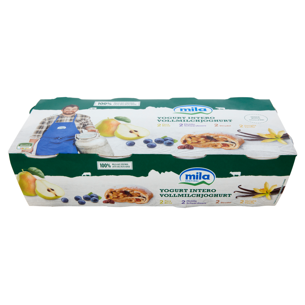 mila Yogurt Intero 2 Pera - 2 Mirtillo - 2 Strudel - 2 Vaniglia 8 x 125 g