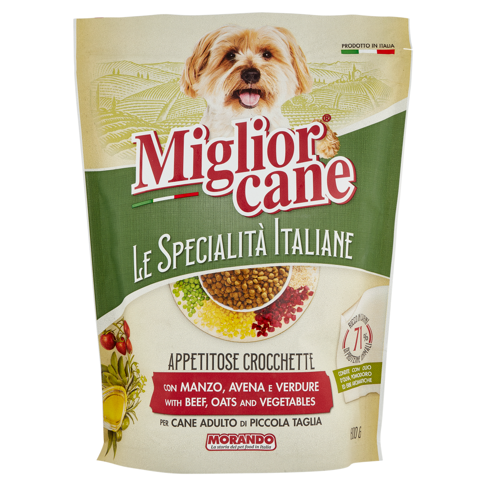 Migliorcane Le Specialità Italiane Crocchette Manzo, Avena, Verdure Cane Adulto Piccola Taglia 800 G