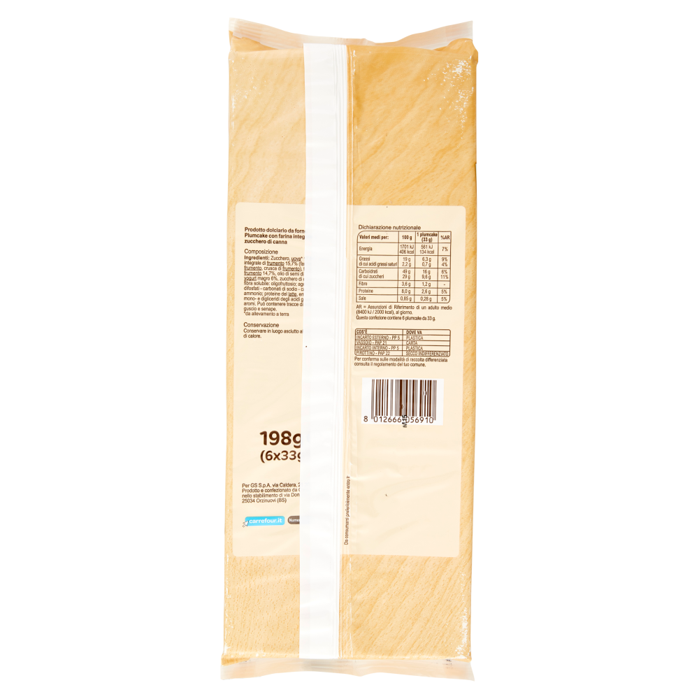 Carrefour Original Plumcake Integrali 6 x 33 g