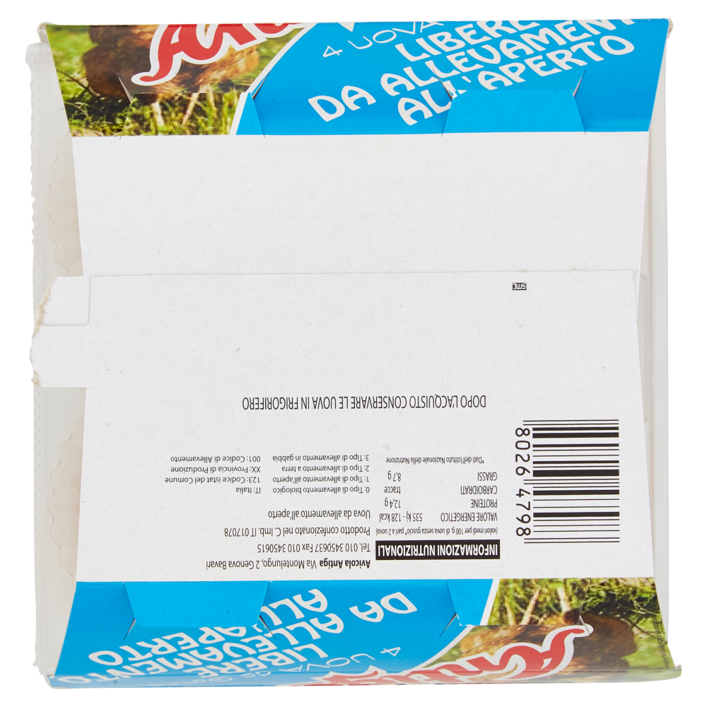 Antiga 4 Uova da Galline Libere da Allevamento all'Aperto 220 g