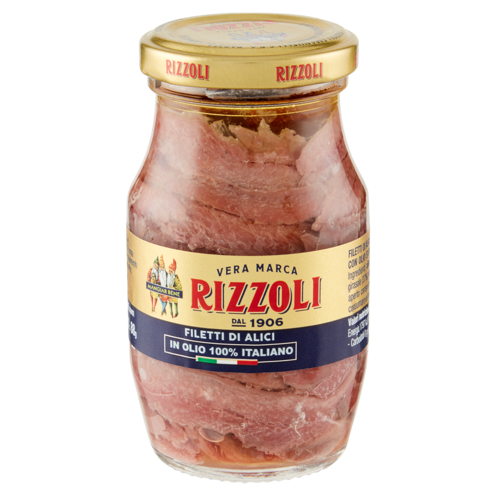 Rizzoli Filetti di Alici in Olio 100% Italiano 150 g