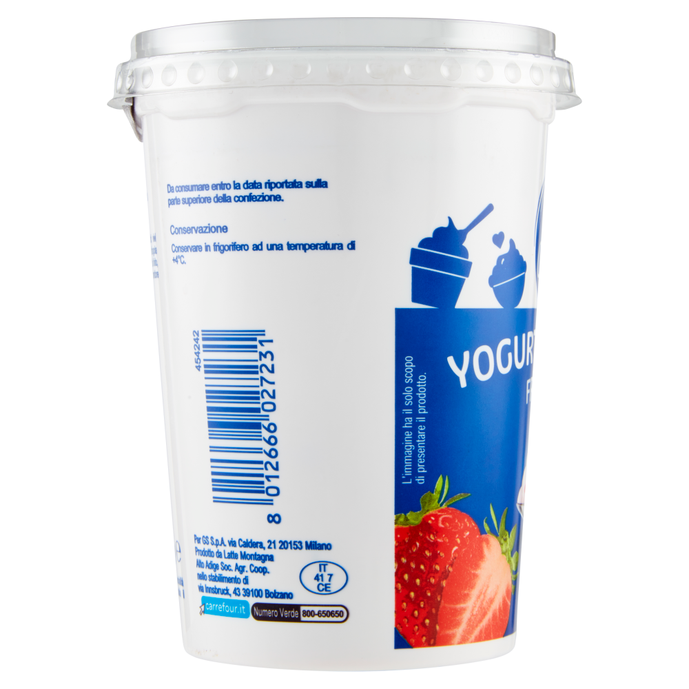 Carrefour Classic Yogurt Cremoso Fragola Frutta in Pezzi 500 g