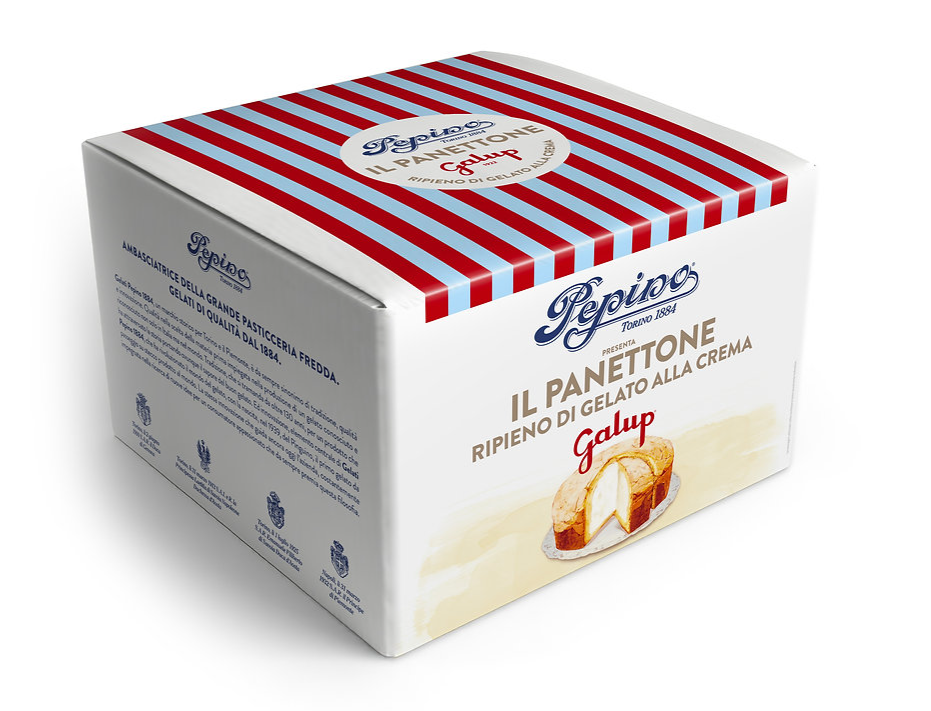 Panettone ripieno di gelato alla crema