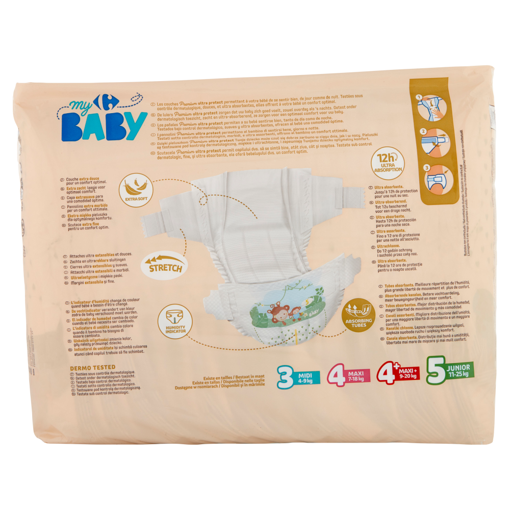 Carrefour my Baby Premium ultra protect 12h 5 Junior 11-25 kg 36 pz