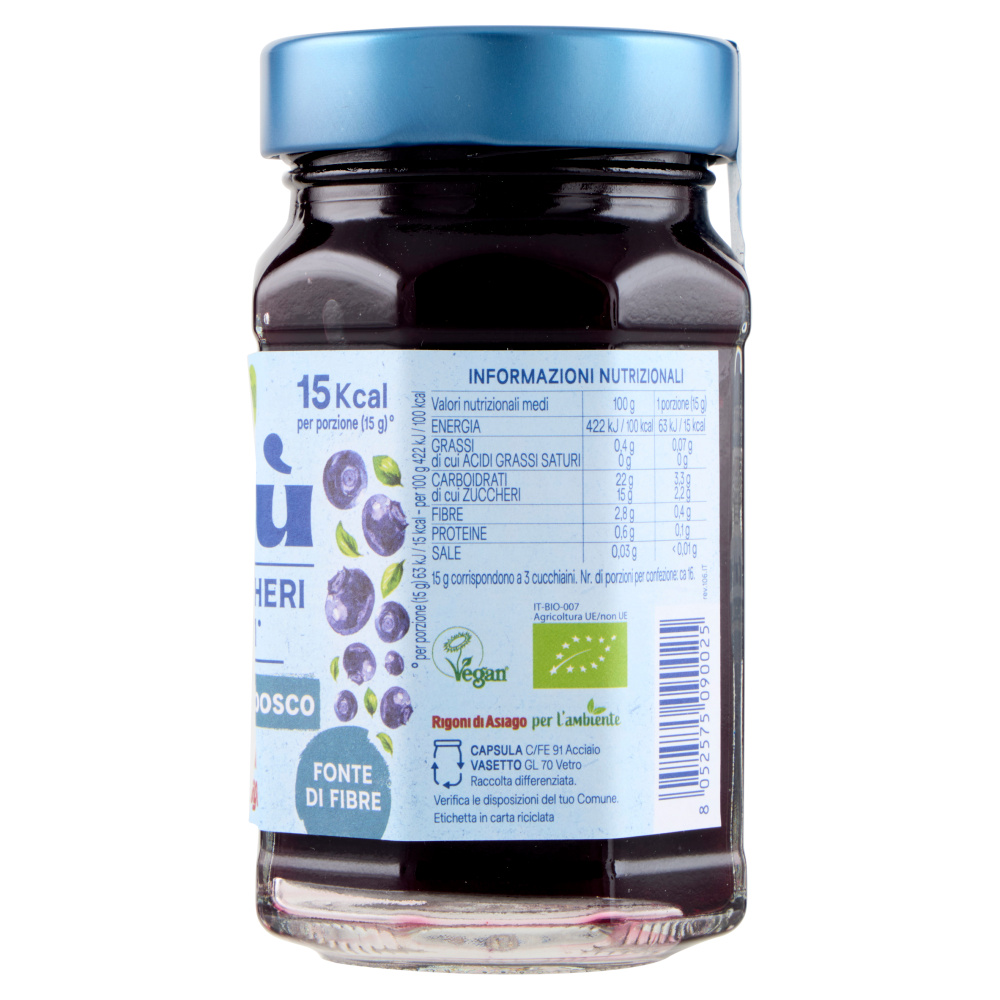Rigoni di Asiago Nat&ugrave; Senza Zuccheri Aggiunti&deg; Mirtilli neri di bosco bio 240 g