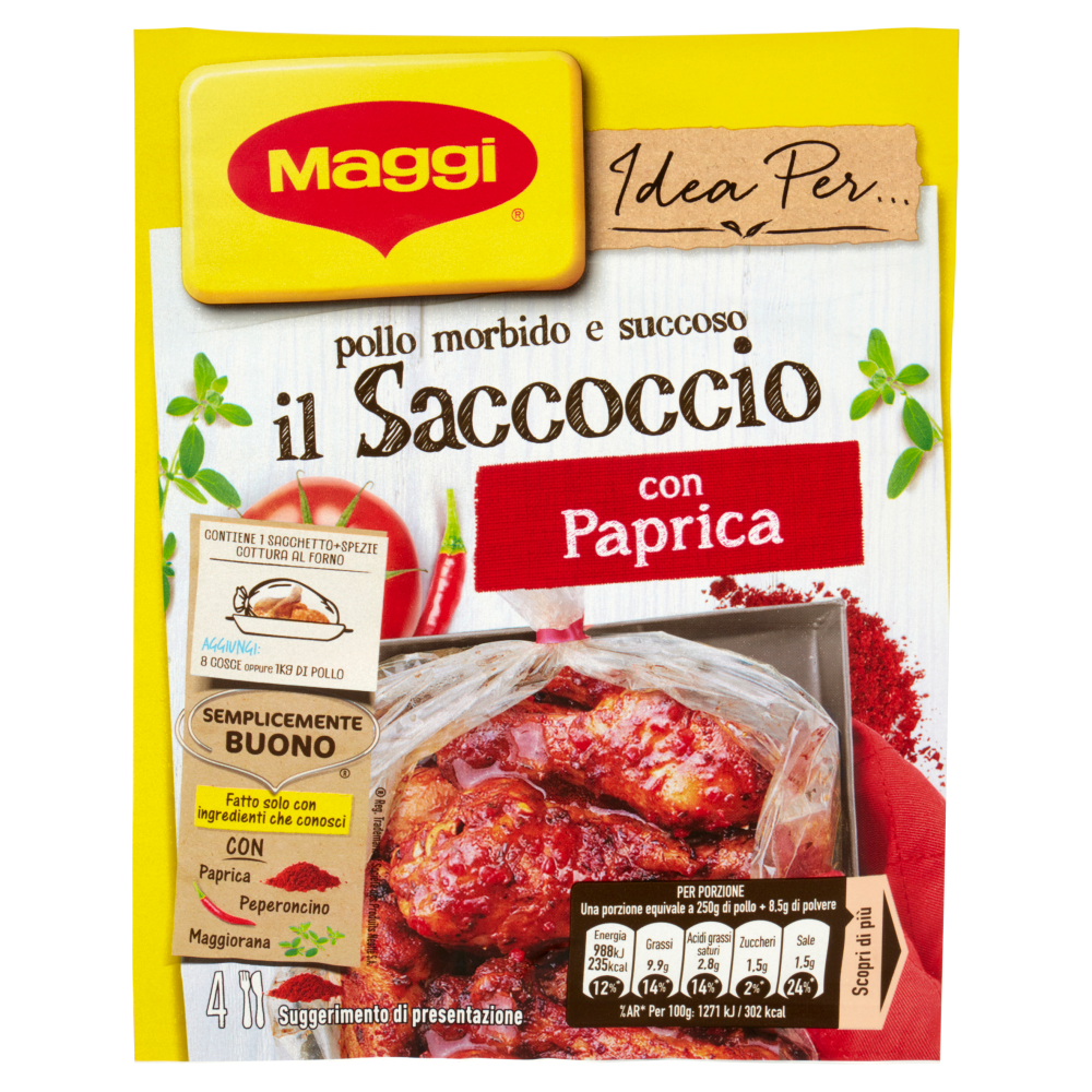 MAGGI il Saccoccio con Paprika Sacchetto e spezie per Pollo al Forno 1 pezzo 34 g