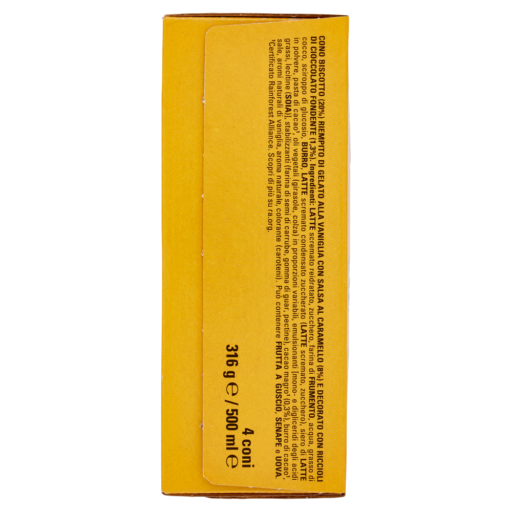 NESTLÉ Maxibon Cono di Croccante Biscotto Vaniglia e Caramello 4 x 79 g