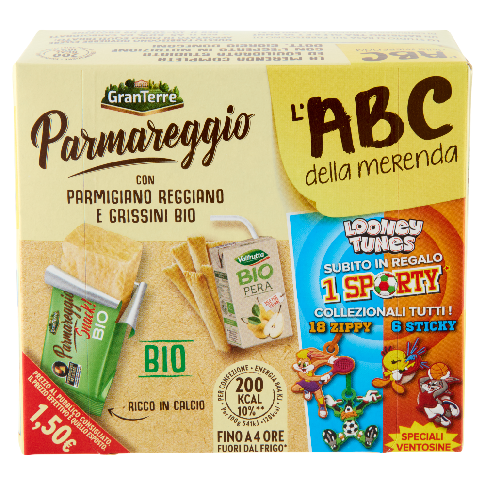 Parmareggio l'ABC della merenda con Parmigiano Reggiano e Grissini Bio