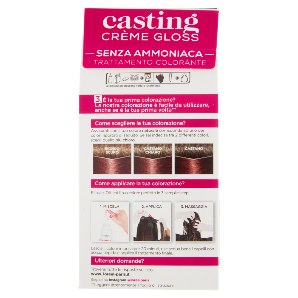 L'Or&eacute;al Paris Tinta Capelli Casting Creme Gloss, Senza Ammoniaca, 550 Mogano