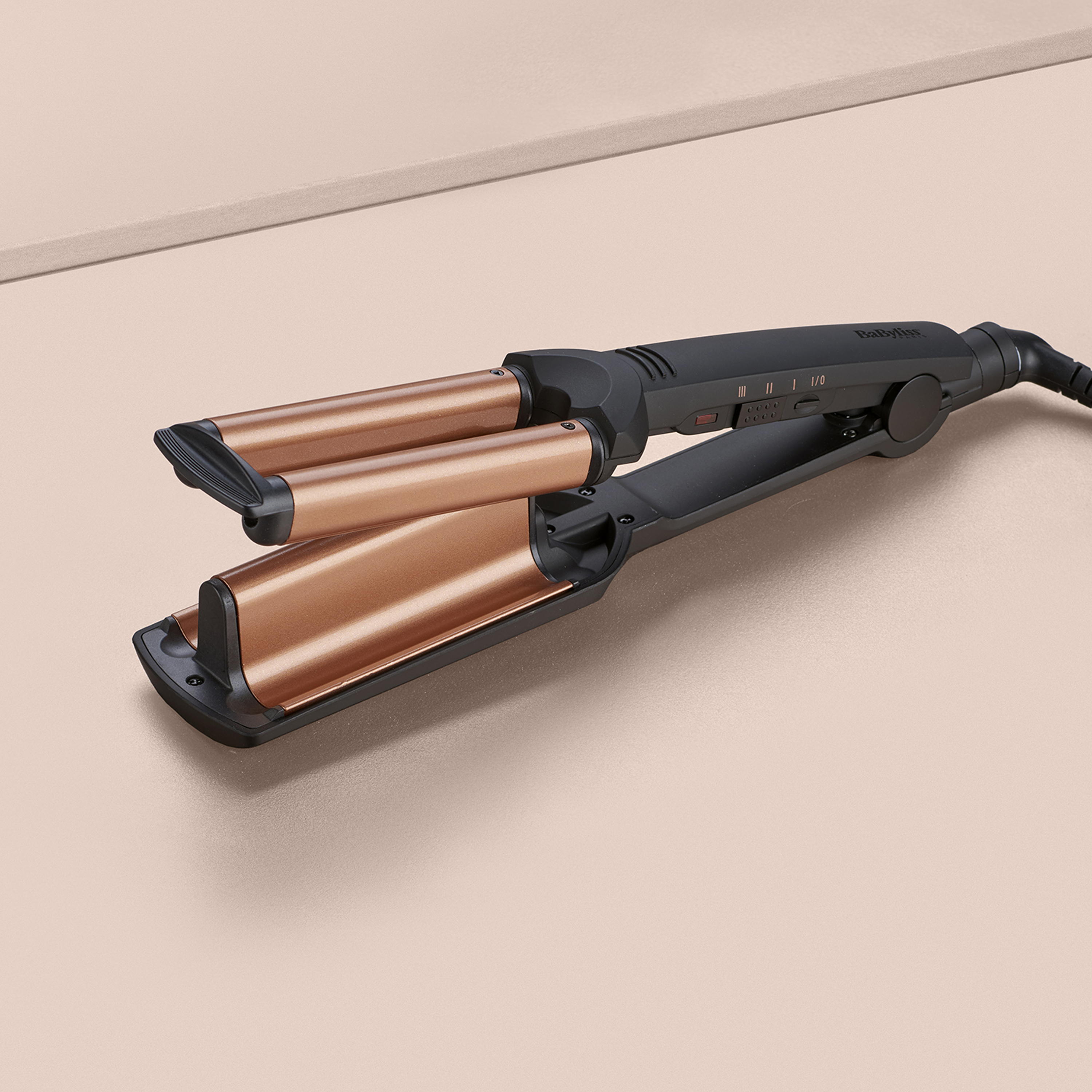 BaByliss Deep Waves Ferro per ricci Caldo Nero, Arancione 2,5 m