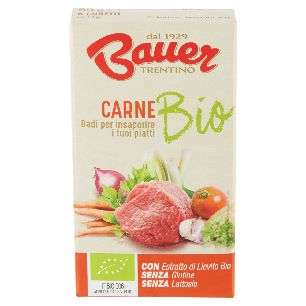 Bauer Carne Bio Dadi per insaporire i tuoi piatti 6 x 10 g