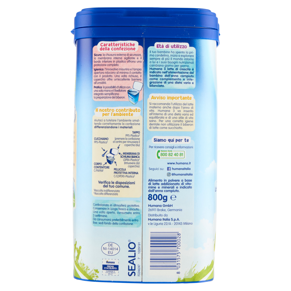 Humana Probalance Piccoli Eroi 3 Latte di crescita 800 g