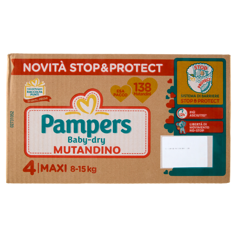 Pampers Baby-dry Mutandino Maxi 138 pz