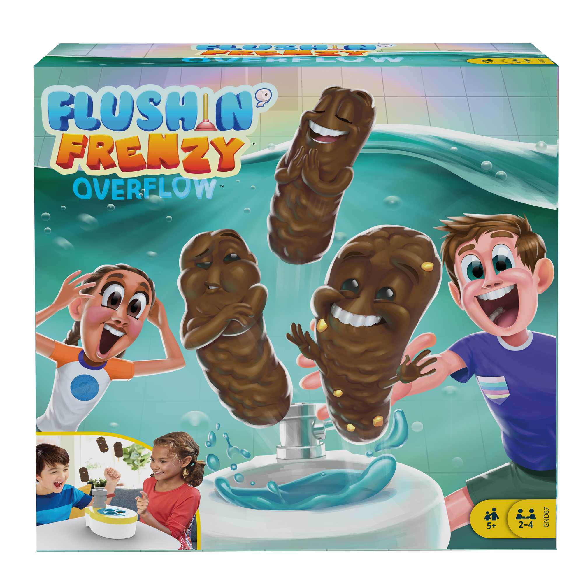 Games ​Acchiappa la Cacca Turbo, gioco per bambini con water giocattolo, 3 pezzi di cacca, 1 dado e istruzioni;, Giocattolo per Bambini 5+ Anni