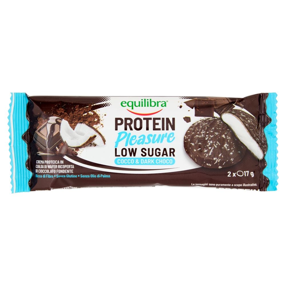 Equilibra Doblone Protein Pleasure Low Sugar Cocco &amp; Dark Choco 2 x 17 g
