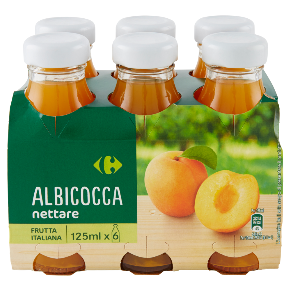 Carrefour Albicocca nettare 6 x 125 ml
