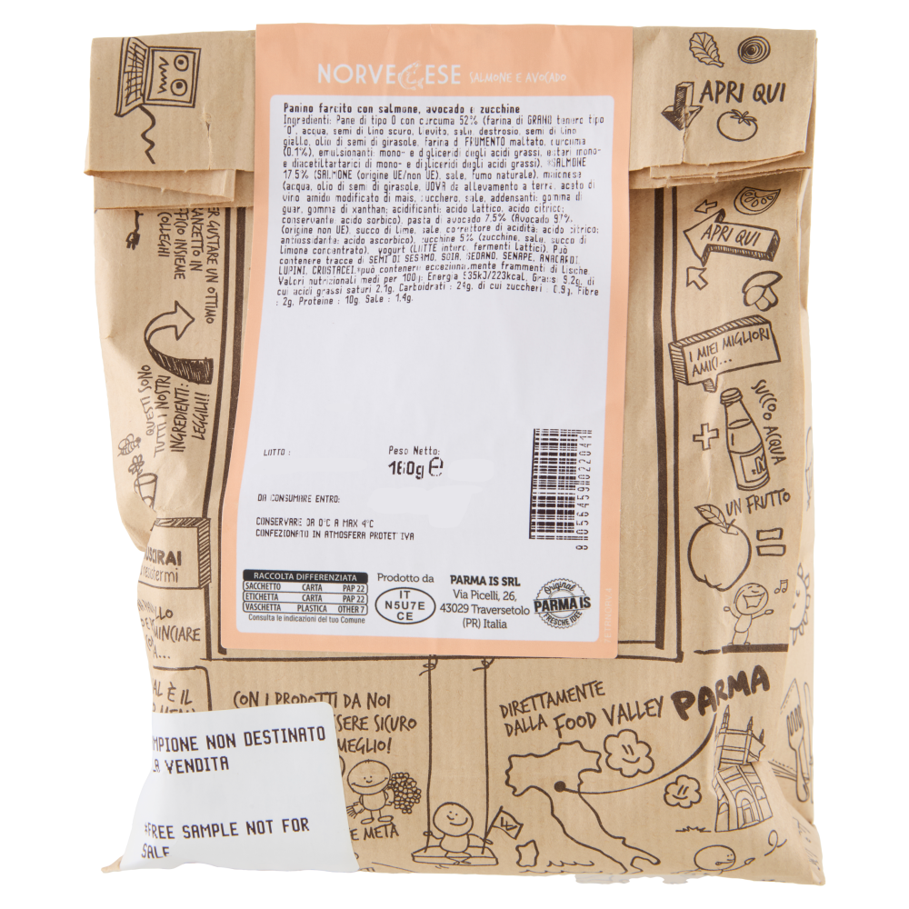 Parma Is il Pagnotto Norvegese Salmone e Avocado 2 Pezzi 160 g