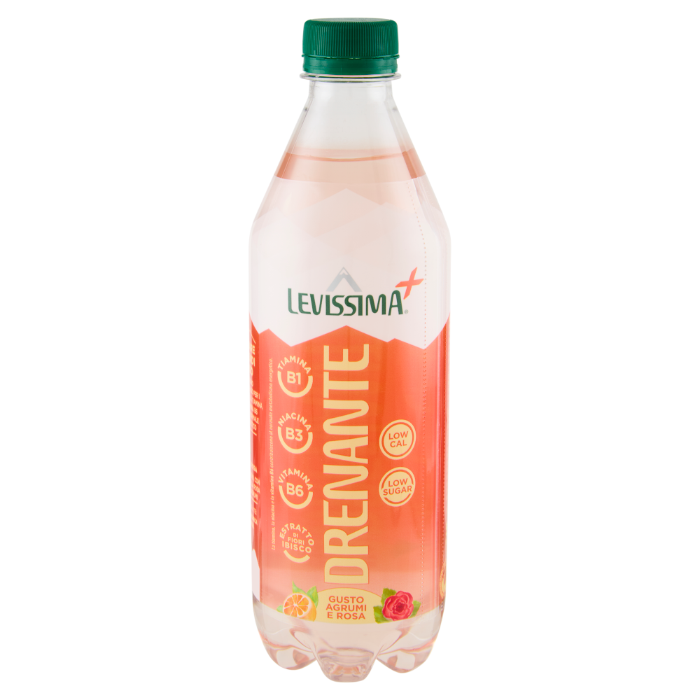 LEVISSIMA⁺ Drenante, Acqua Minerale Naturale, Gusto Agrumi e Rosa