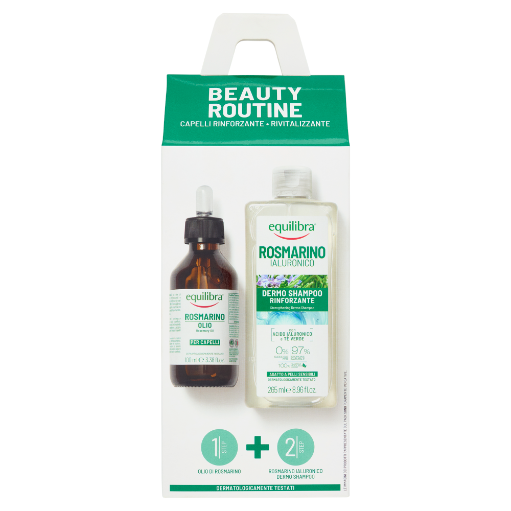 equilibra Rosmarino Beauty Routine Capelli Rinforzante Rivitalizzante Olio 100ml+Dermo Shampoo 265ml