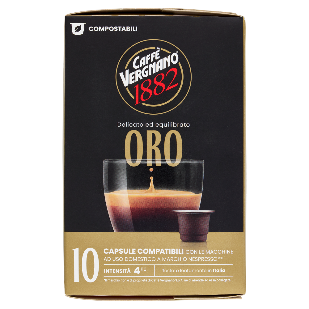 Caff&egrave; Vergnano 1882 Oro Capsule Compatibili Nespresso* 10 x 5 g