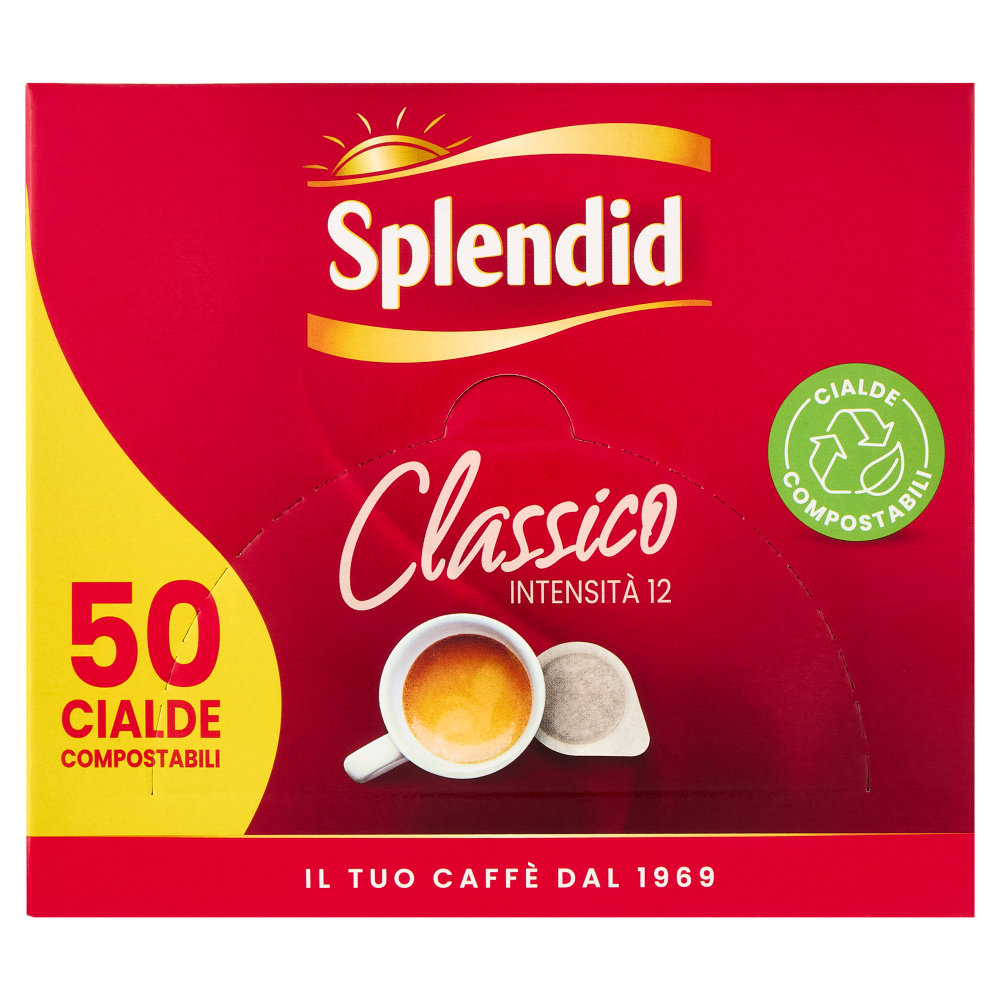 Splendid Classico 12 - 50 Cialde Caff&egrave; Compostabili ESE 44mm 350g