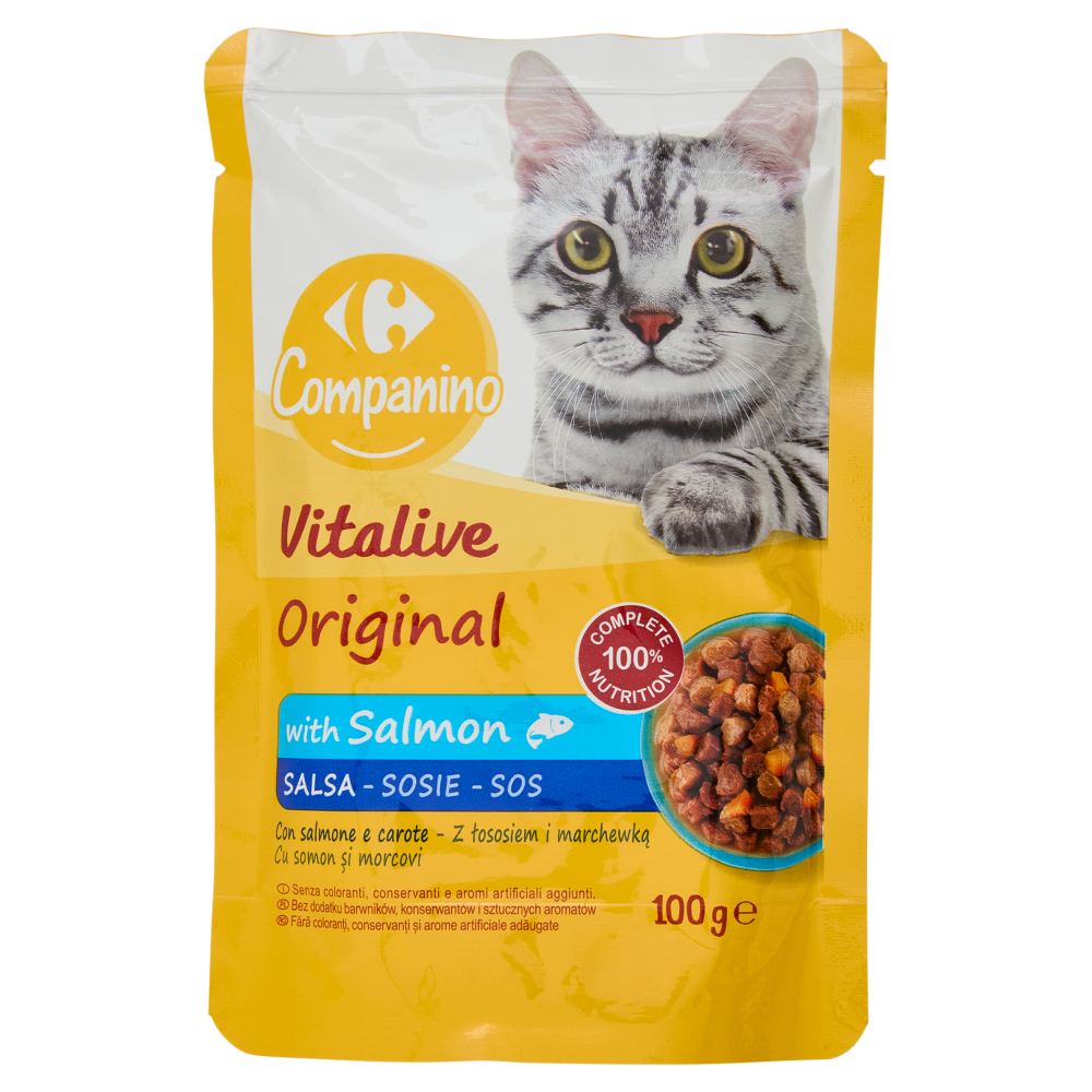 Carrefour Companino Vitalive Original Salsa con salmone e carote 100 g