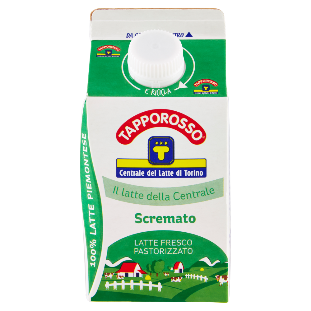 Centrale del Latte di Torino Tapporosso Latte Fresco Pastorizzato Scremato 500 ml