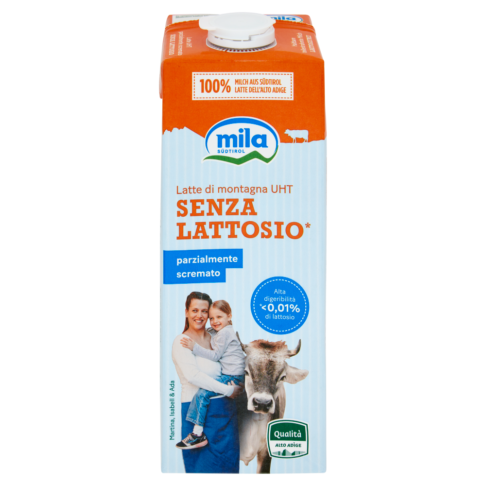 mila Senza Lattosio* Latte di montagna UHT parzialmente scremato 1000 ml