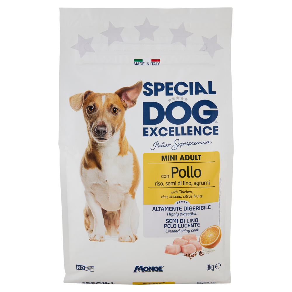 Special Dog Excellence Mini Adult con Pollo riso, semi di lino, agrumi 3 kg