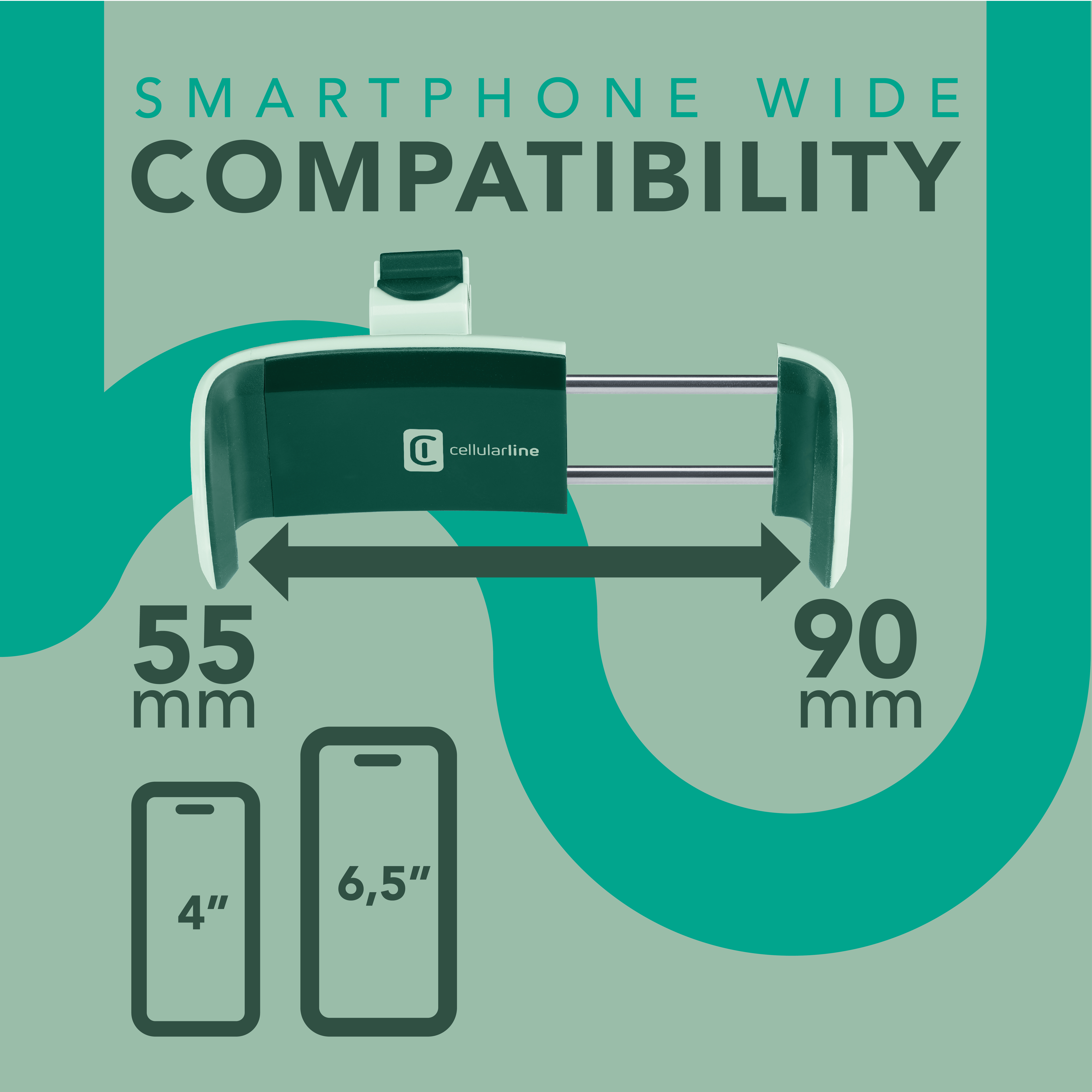 Cellularline Car Holder - Universal Supporto smartphone da auto super colorato