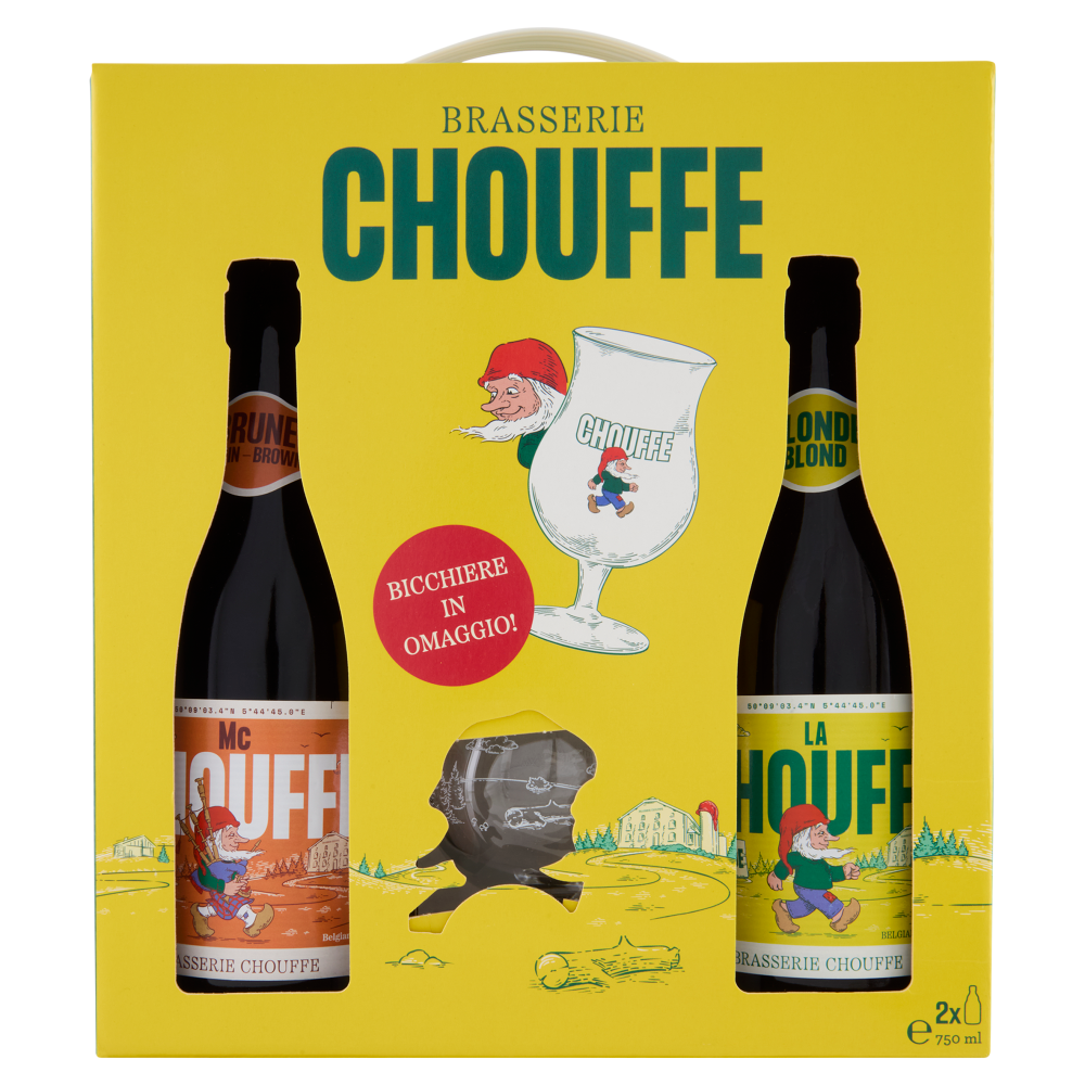 Chouffe Mc Chouffe Brune, La Chouffe Blonde 2 x 750 ml + 1 Bicchiere
